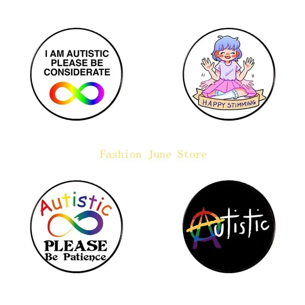N5KA Actually Autistic Enamel Pin Badge Lapel Pin Jewelry Decoration Metal Brooches
