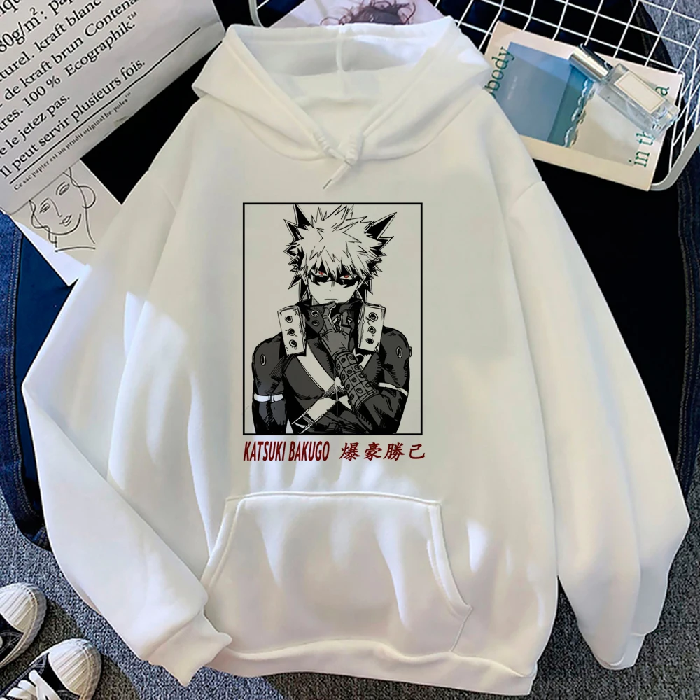 Bakugo-Sudadera con capucha para mujer, top de manga larga harajuku Kawaii, sudaderas japonesas, chándal femenino de los años 90