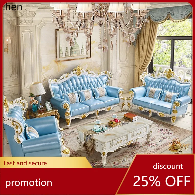 ZML Sofa Living Room Top Layer Solid Wood Combination Villa Furniture