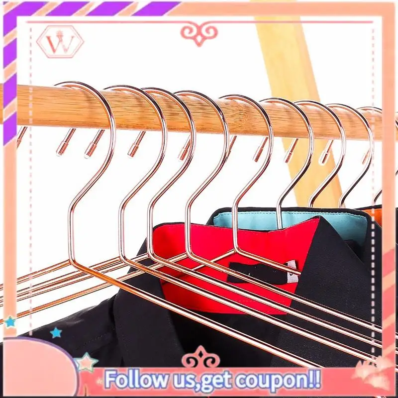 10Pcs Rose Copper Gold Metal Clothes Shirts Hanger With Groove, Heavy Duty Strong Coats Hanger, Suit Hanger Rose Gold Highly Rec