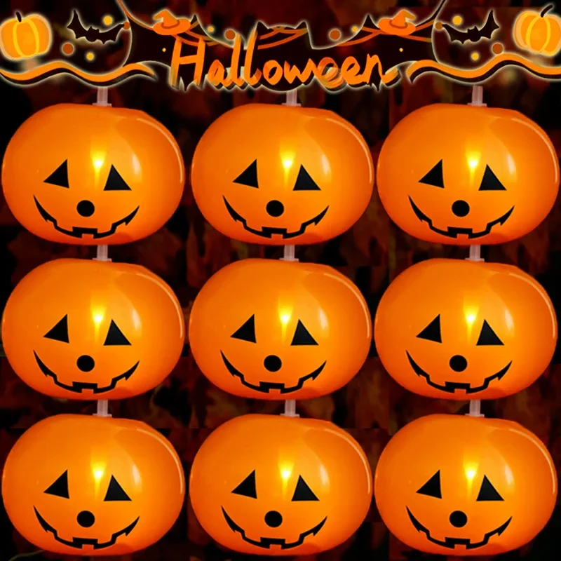 1/10PCS Halloween LED Pumpkin Lights 10inch Latex Glowing Balloons Trick Or Treat Kids Gifts Halloween Party Decoration Supplies