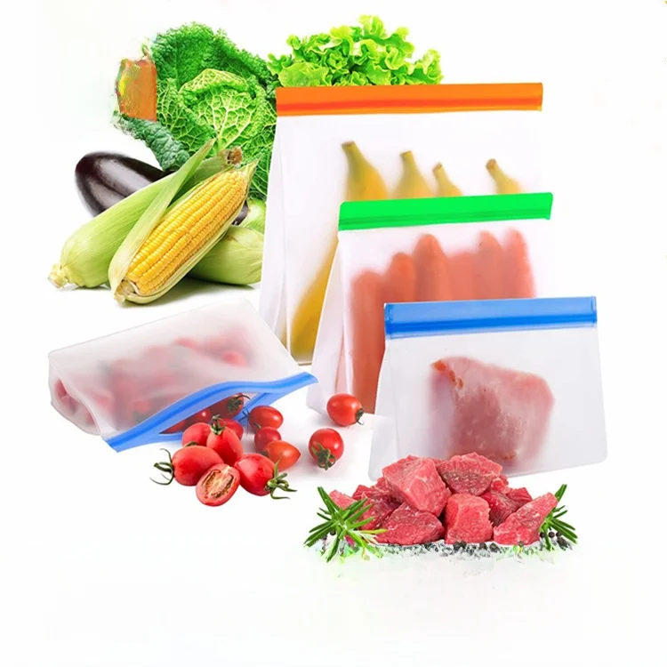 透明フロストpeva食品保存袋-スナック小分け保存袋-冷蔵庫冷凍用密封保存袋