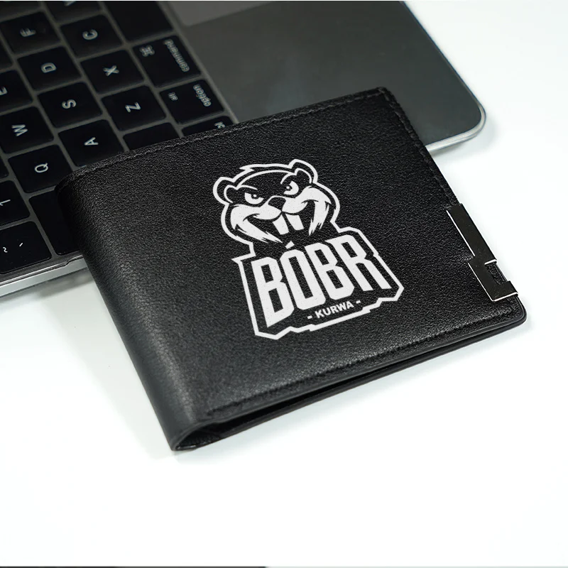 BOBR KURWA Cartera de cuero PU premium Diseño minimalista para hombres Ligero Durable Transporte diario Estilo de negocios