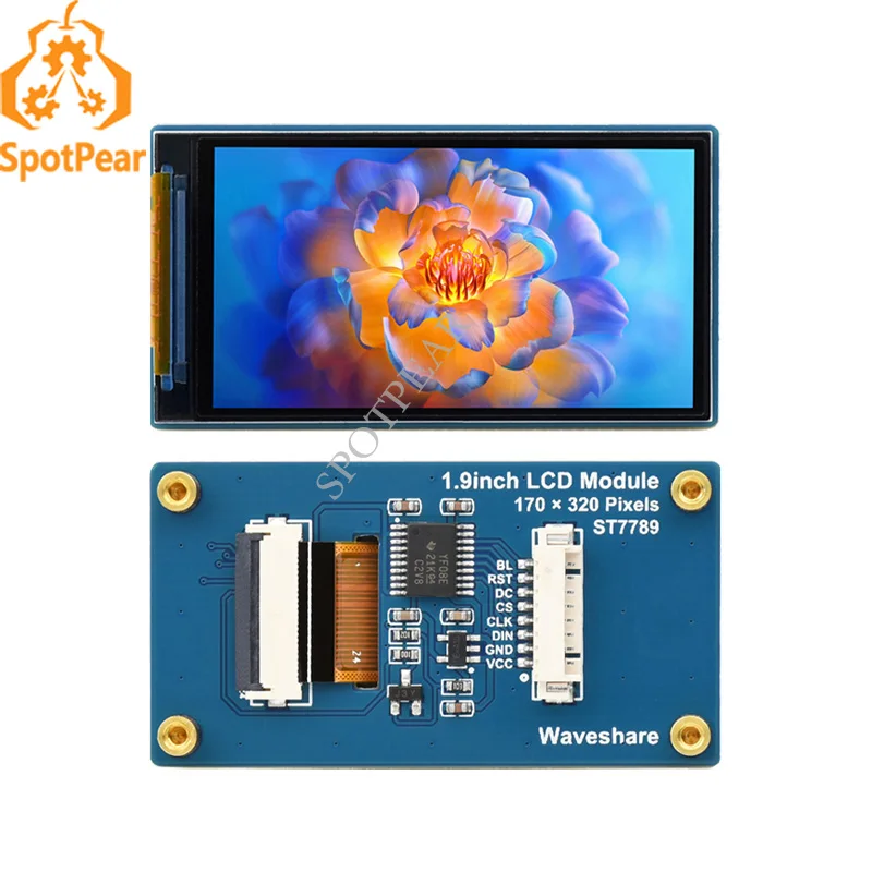 Raspberry Pi 1.9inch LCD IPS Display Module SPI Interface 262K Colors screen 170×320 Resolution for Arduino/STM32