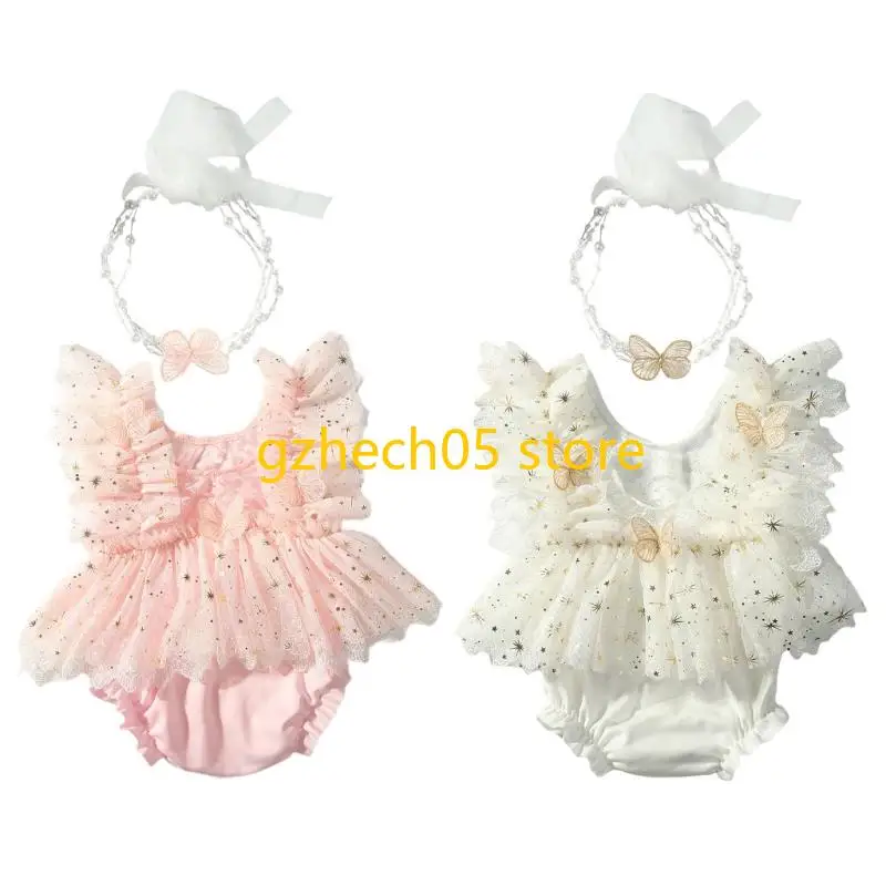 

D55E фотогеничная кружевная бабочка для боди -повязки для детской фотографии дышащая фотография в дышах