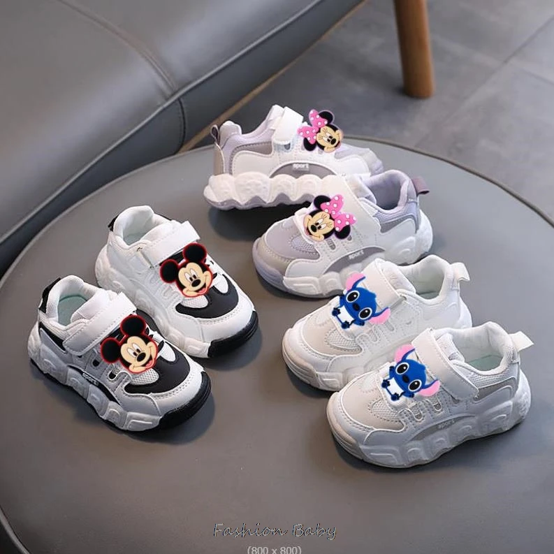 Toddler Baby Kids Mickey Minnie scarpe da passeggio Sneakers scarpe Casual antiscivolo bianche ragazzi ragazze scarpe da tavola traspiranti