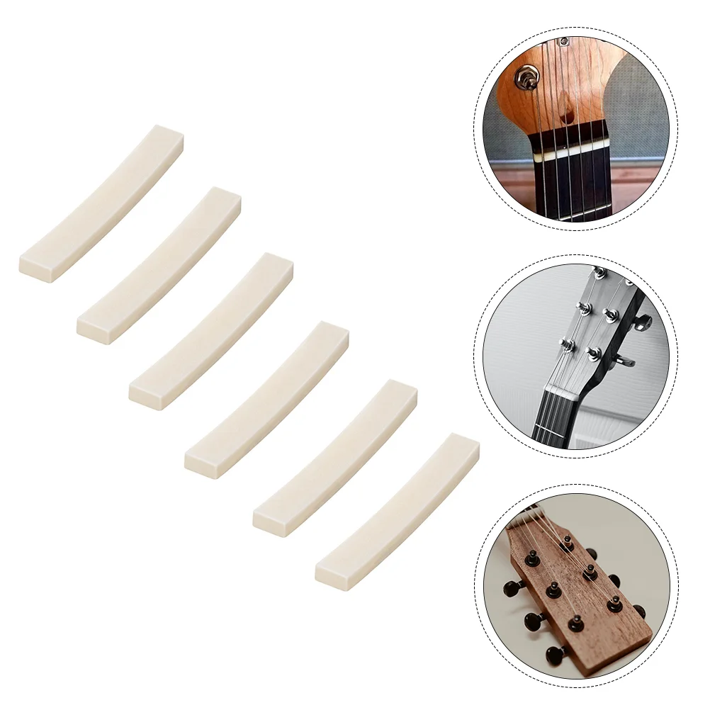 6 Pcs Beef Bone Nut Vintage Electric Guitar Classical Slotted Cattle Uncut Part Compatible with