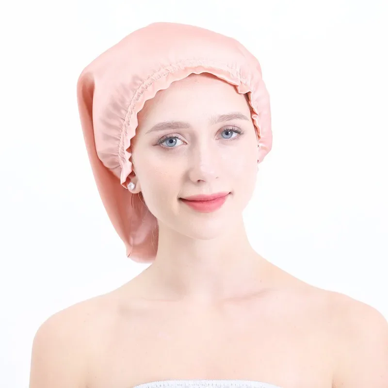 1pc  Mulberry Silk Bonnet Women Sleeping Night Cap 100% Pure Silk Hair Wrap Elastic Headwrap  Shower Cap Girls