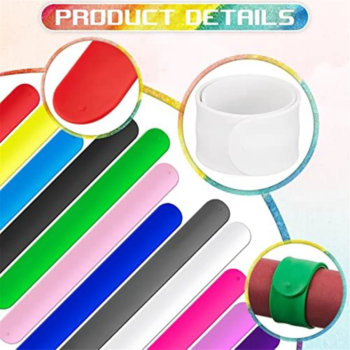 

12Pcs Silicone Flip Wrapping Paper Holder Poster Holder Paper Roll Holder Stabilizer Slap Bands for Storage Organization