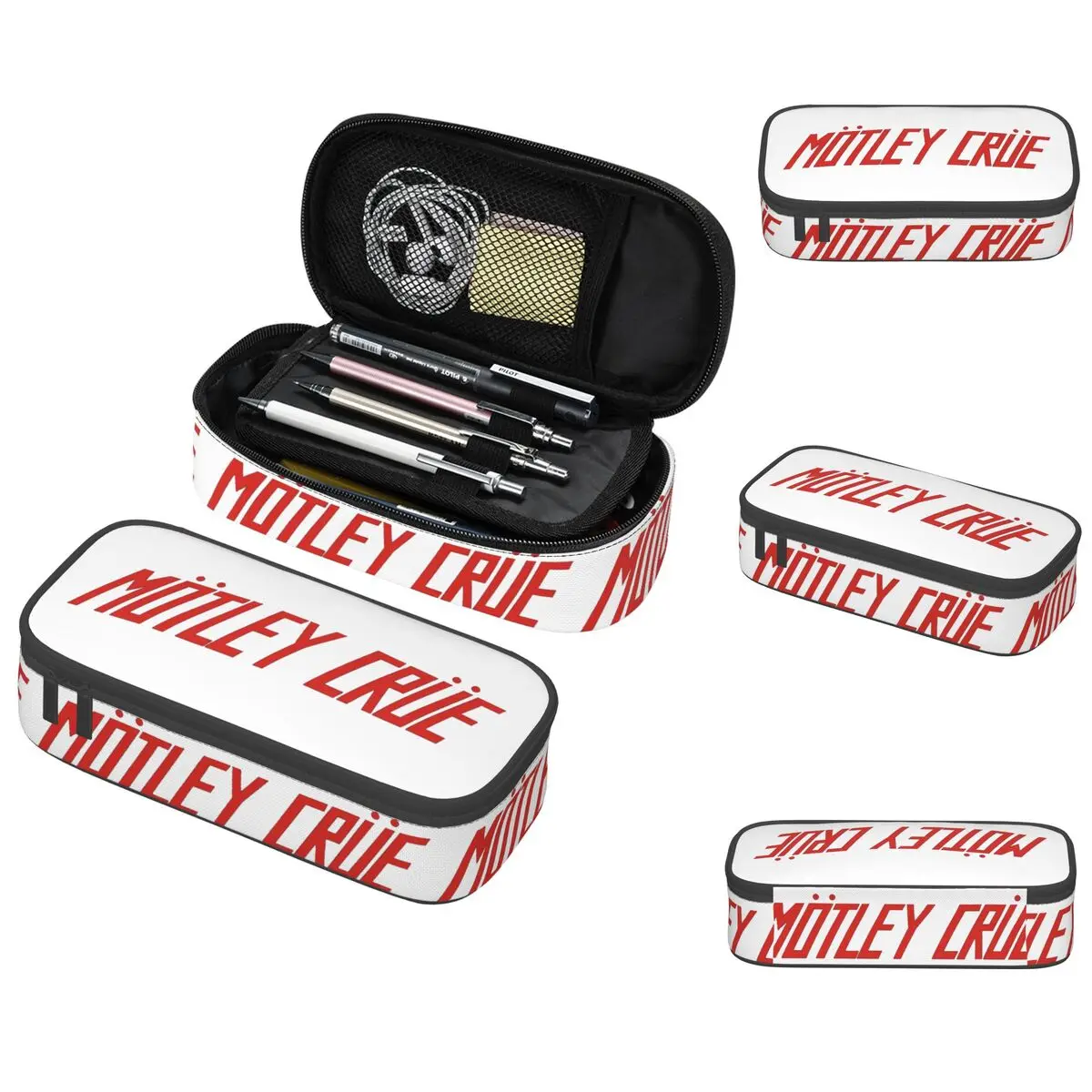 

Motleys Crues Metal Rock Pencil Case for Kids School Pen Box Pencil Bag Stationery Supplies Pen Holder Bag