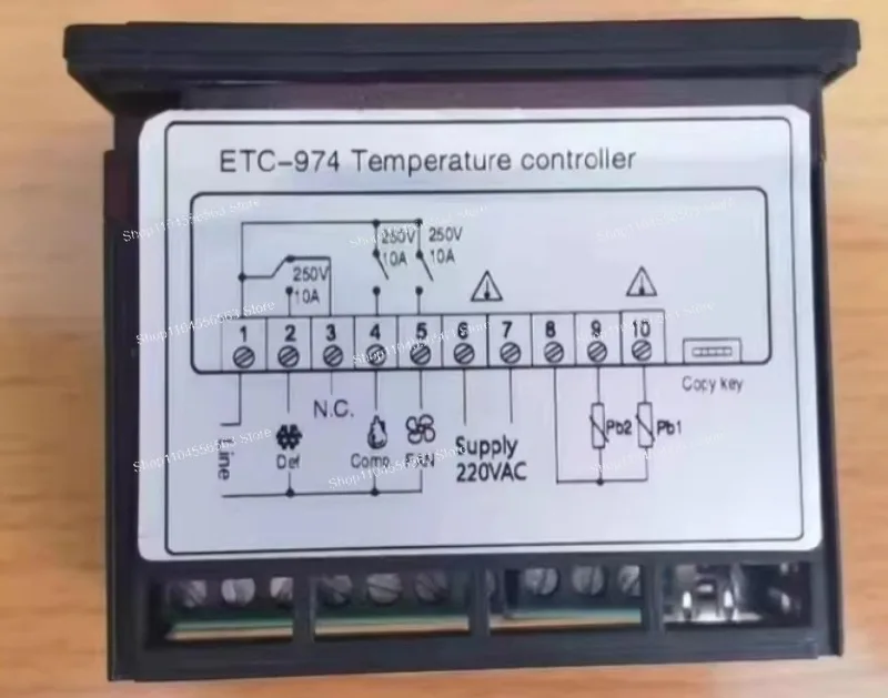 ETC-974 Mini Temperature Controller 220V for Refrigerator Dual Sensor Thermostat Regulator