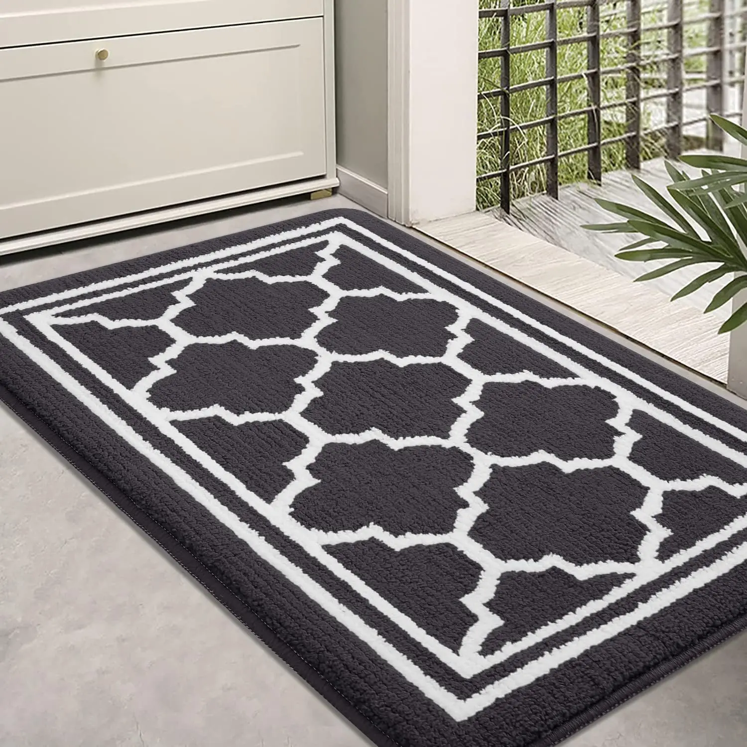 

HAPIHAPPY Indoor Door Mat Non-Slip Floor Mats Washable Front Entry Doormats Home Kitchen Absorbent Resist Dirt Entrance Door Mat