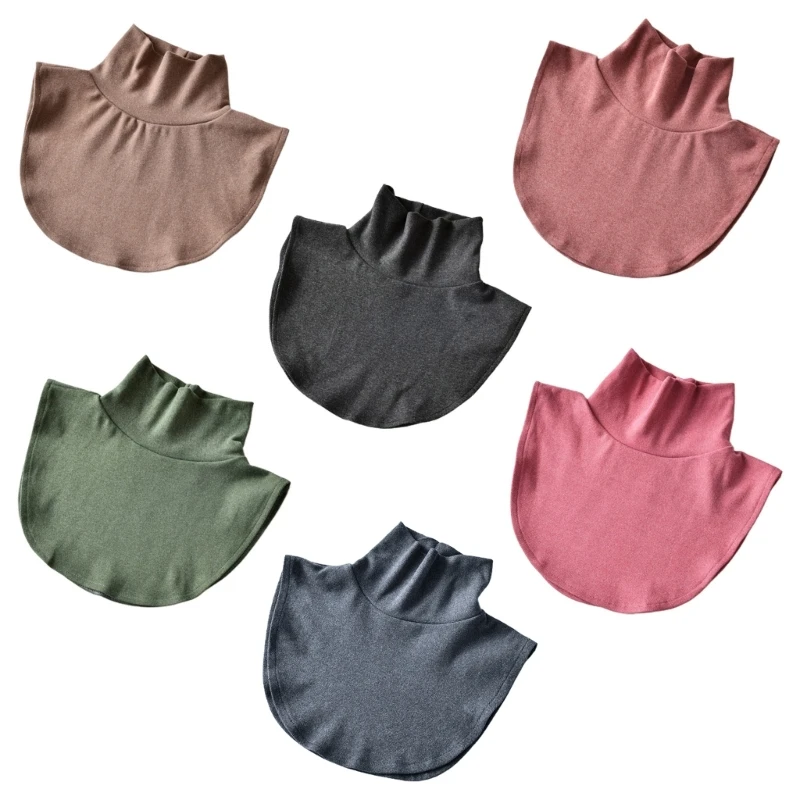 

Women Winter Warm Turtleneck Dickey False Collar Solid Color Pullover Half Top