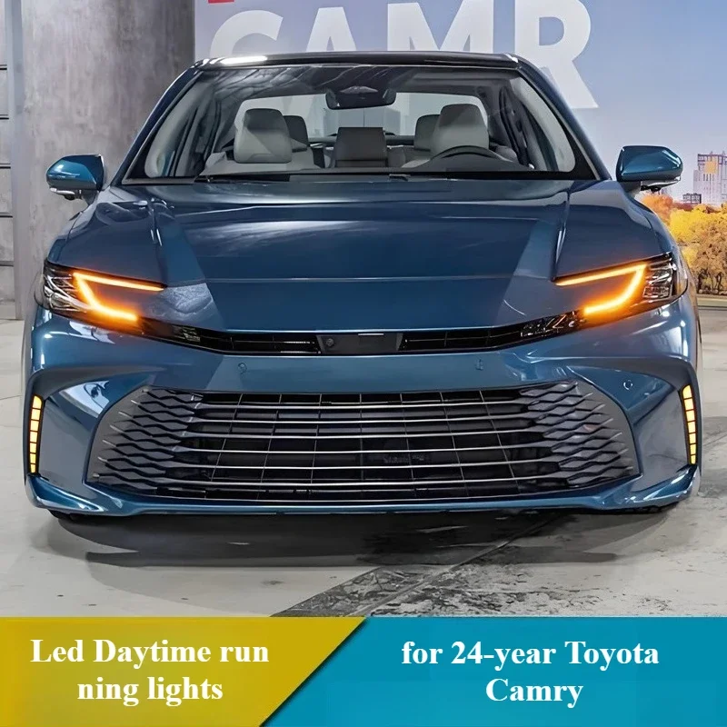 

Led Daytime Running Light with Dynamic Turn Signal DRL Front Bumper Fog Light Accessories For Toyota Camry Hybrid XLE 2024