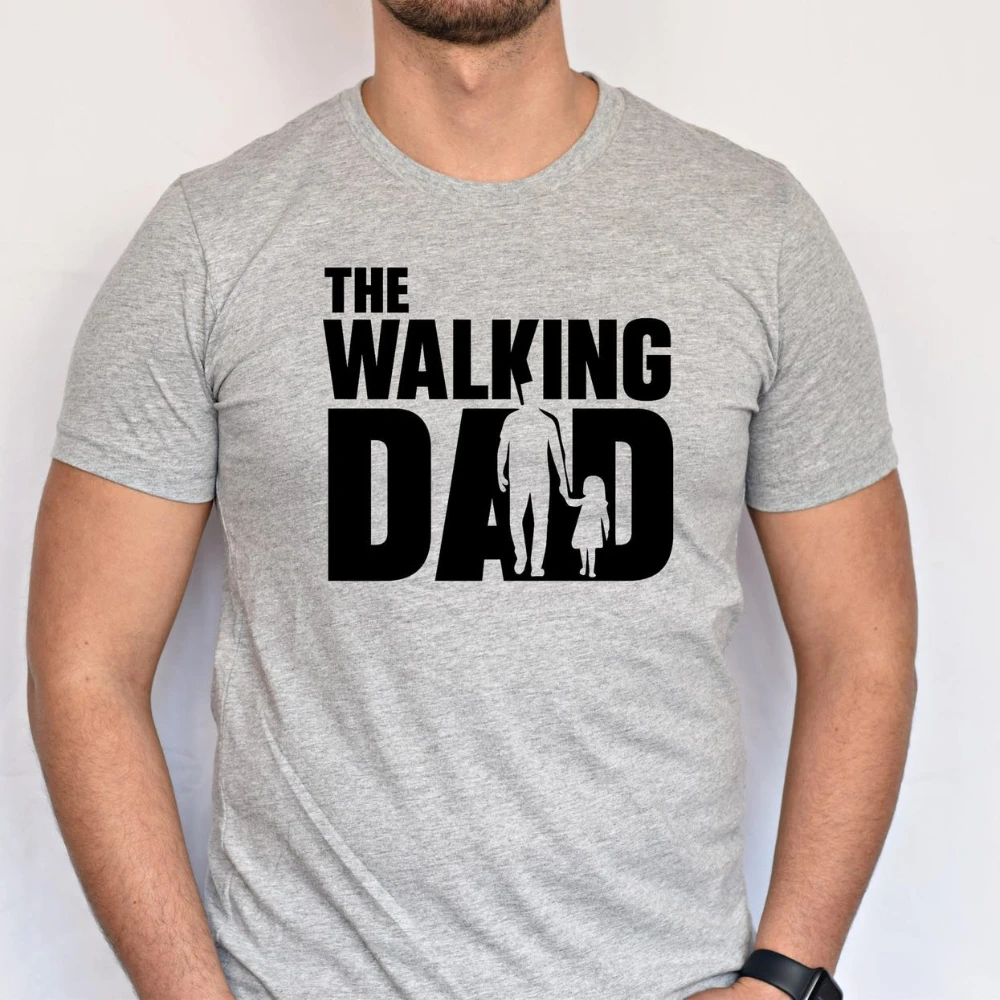 The Walking Dad Funny T-Shirt Father and Daughter Matching Tee Cool Dad Graphic Shirt Best Father’s Day Gift Idea for Funny Dads
