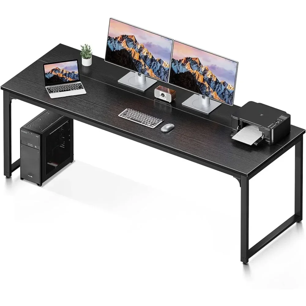 

Computer desk, 71 inch modern minimalist style home office desk, study student desk, black