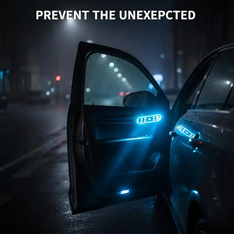 

Светодиодные цветные мигающие декоративные фонари для дверей автомобиля, магнитные, с функцией автозапуска, аварийный сигнальный свет для открывающихся дверей