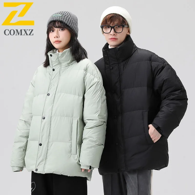 COMXZ 2025 Men Premium Puffer Jacket Thicken Down Alternative Coat Waterproof Windproof American Style Winter outdoor Outerwear