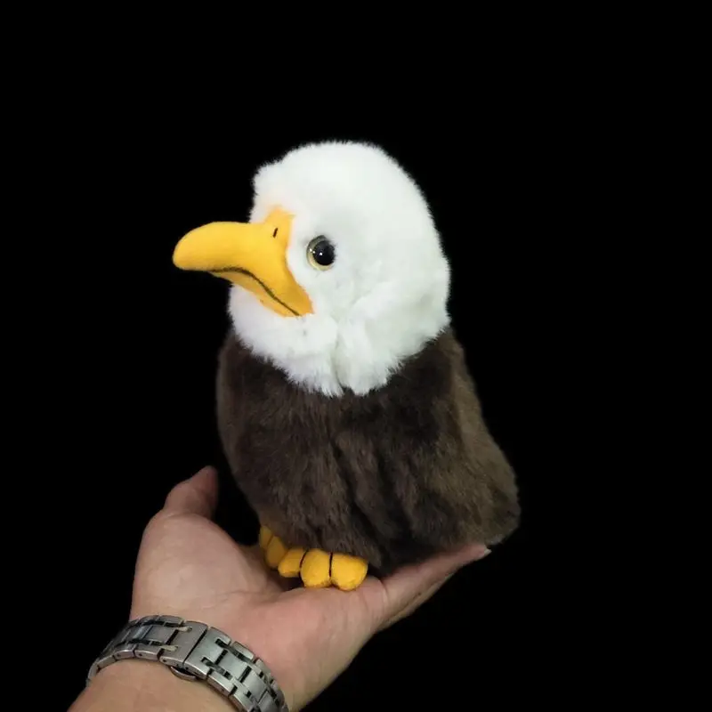 واقعية أصلع النسر ألعاب من نسيج مخملي دمية النسر الأمريكي أصلع النسر فروي لعبة رائعتين قبيح هدية صغيرة الدائمة H17cm الاطفال فتاة هدية