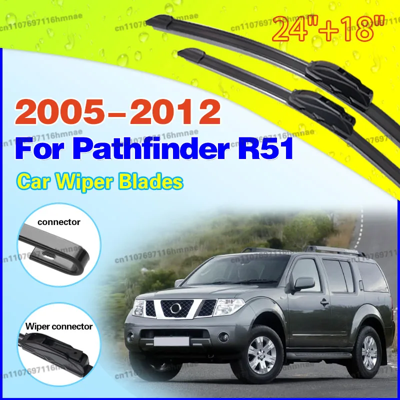 

Wiper LHD Front Wiper Blades For Nissan Pathfinder R51 2005 - 2012 Windshield Windscreen Window 24"+18" Accessories