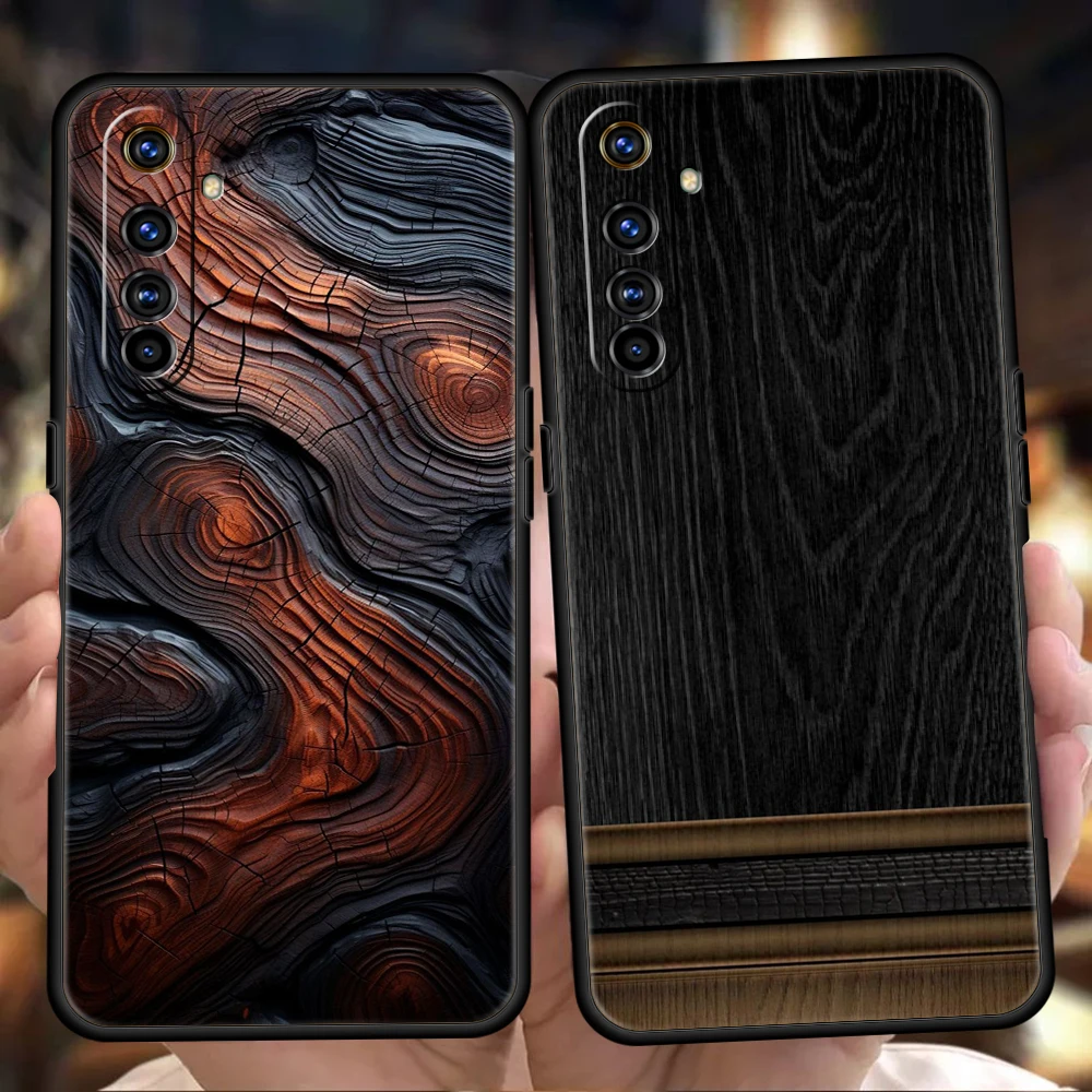 Luxury Vintage Wood Grain Pattern Phone Case For Oppo A3S A15 A17 A31 A95 Find X5 X6 A54 A53 A52 Reno 6 7 8 Pro Soft TPU Cover