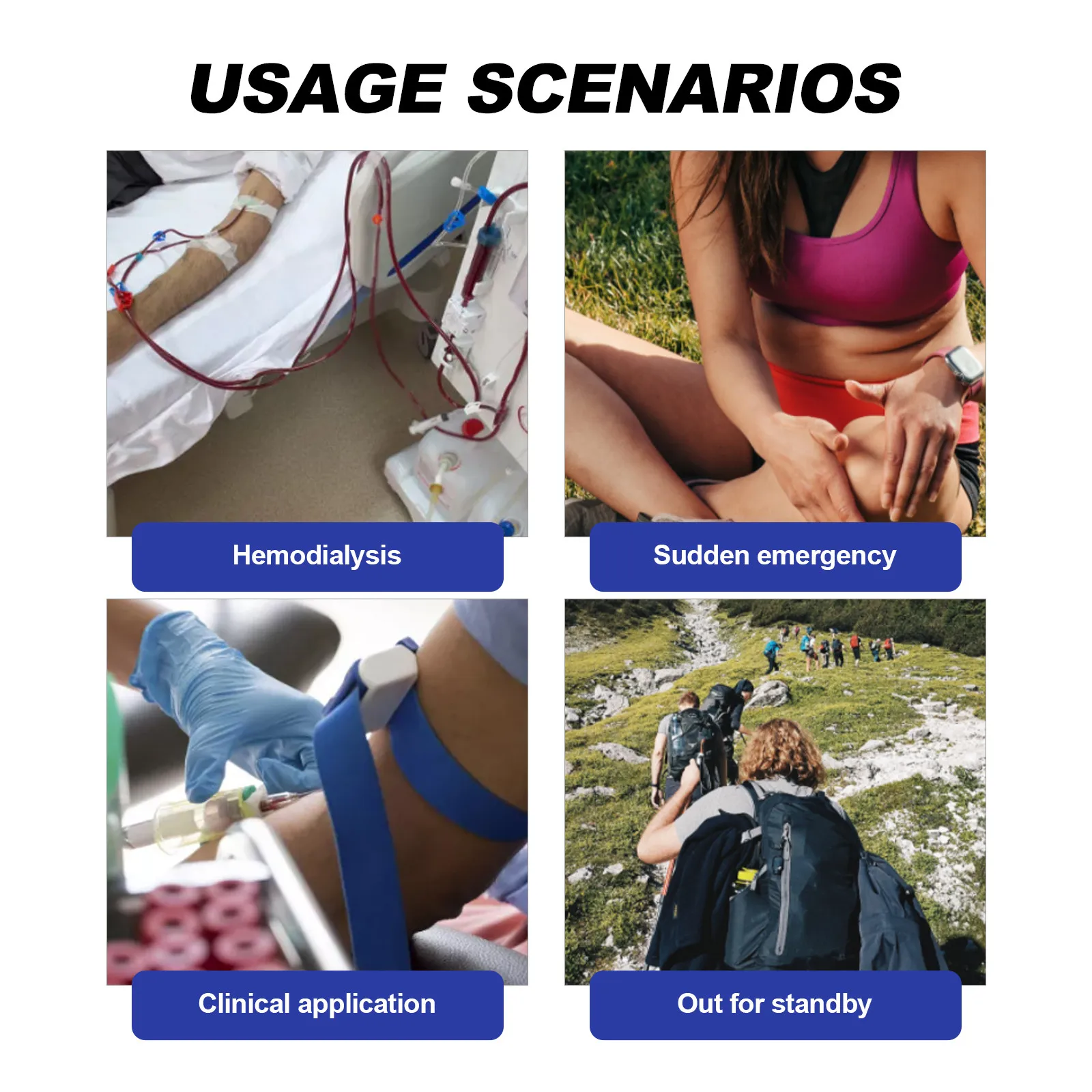 

4Pcs Emergency Tourniquet Flexible Safe Lightweight Painless Medical Band for Outdoor Sports Fitness Training First Aid