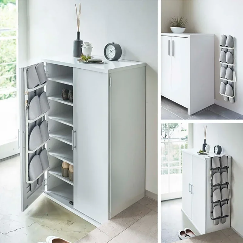 Side Hanging Slipper Rack Metal Wall Hanging Shoe Organizer Simple Household Door Frame Shoe Rack for Space-Saving Storage