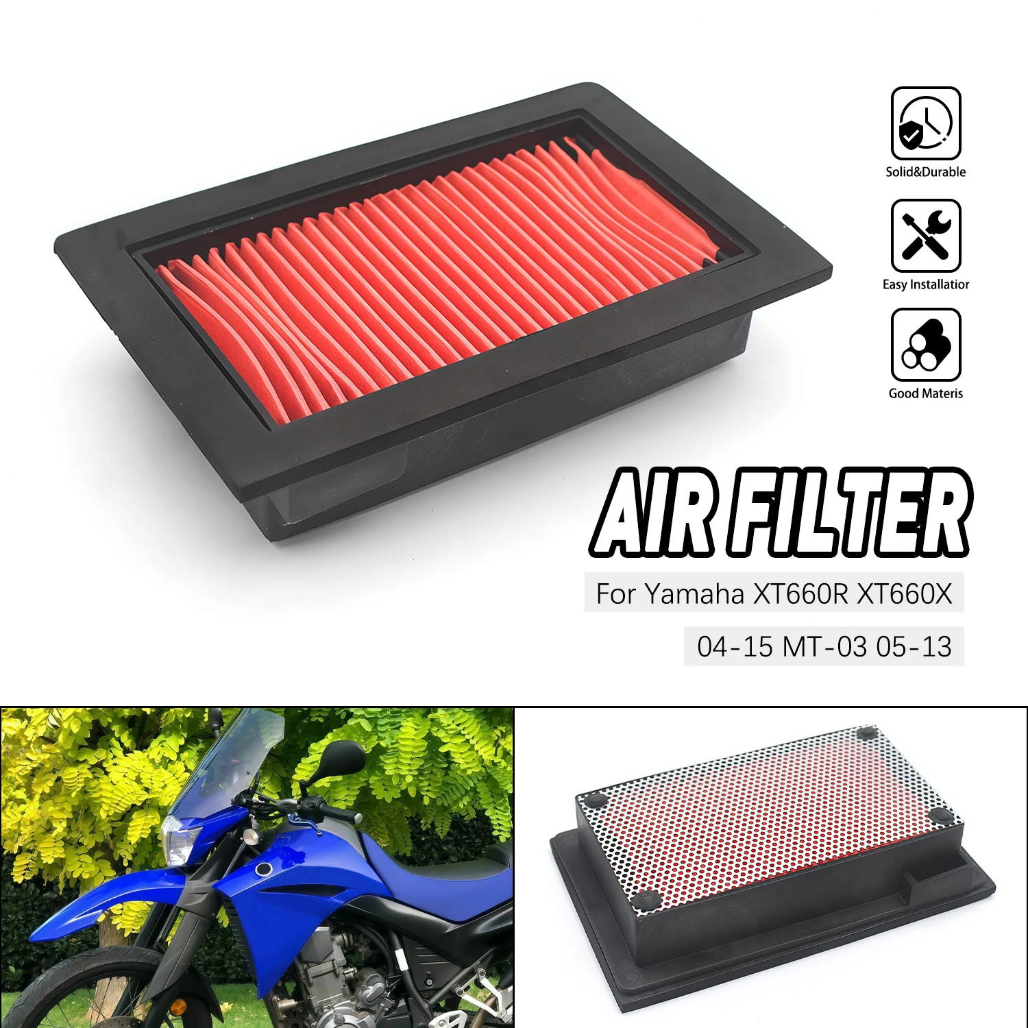 

Air Cleaner Filter For Yamaha XT660 XT660R XT660X 2004-2014 XT660Z Tenere 2008-2014 MT-03 MT03 2006-2013 Motorcycle Parts