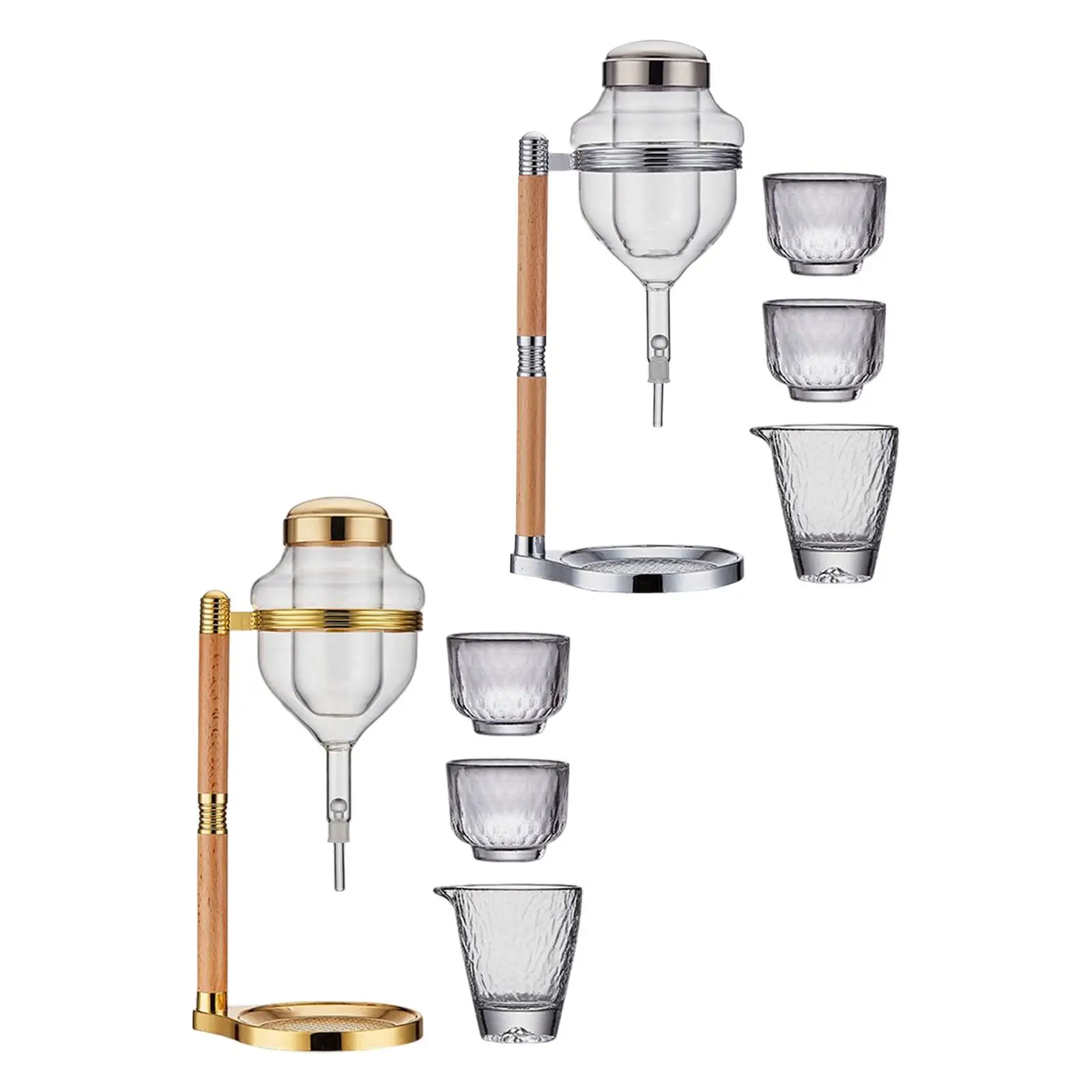 

Sake Set with Cups Transparent Liquor Pot Dispenser Sake Pot Dispenser Cold Sake Chilled Server for Party Barware Cold Sake