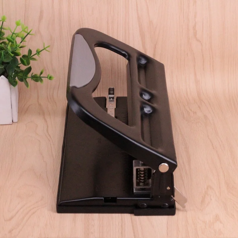 Heavy Duty 3 Hole Paper Punch 7 mm Hole Diameter 40 Sheet Capacity Manual Hole Puncher with Adjustable Paper Guide for Office
