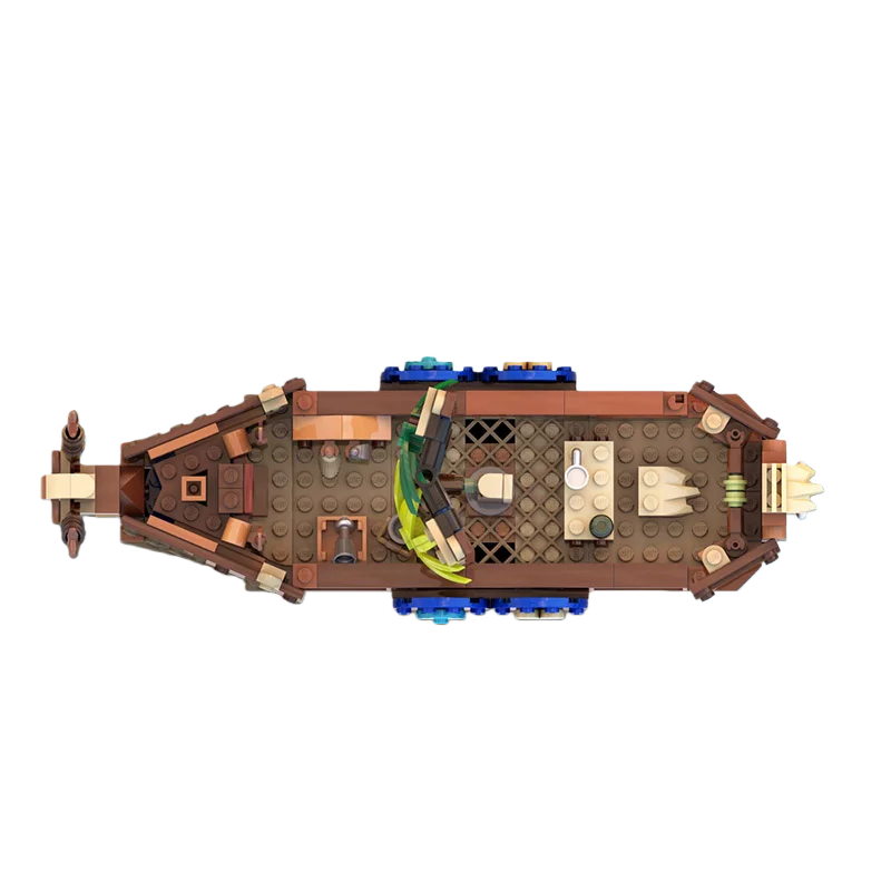 창의적인 조립을 위한 MOC 블록 장난감 작은 나무 보트 모델 세트. 244개 조각이 함께 제공됩니다. 모든 애호가를 위한 이상적인 선물.