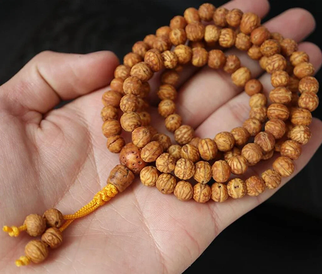 7mm Tibetan Buddhism 108 Small Phoenix eyes Bodhi seeds Mala Necklace