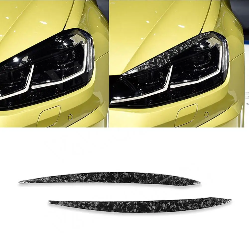 

Forged Carbon Front Lamp Eyebrow Headlight Covers for Volkswagen VW Golf 7 7.5 VII MK7 MK7.5 2013 - 2018 Front Lamp Eyelids