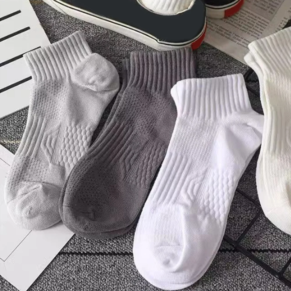 High Quality Men Short Socks Student Sports Running Non-slip Socks Solid Color Boat Ankle Socks Casual Breathable Soft Socks