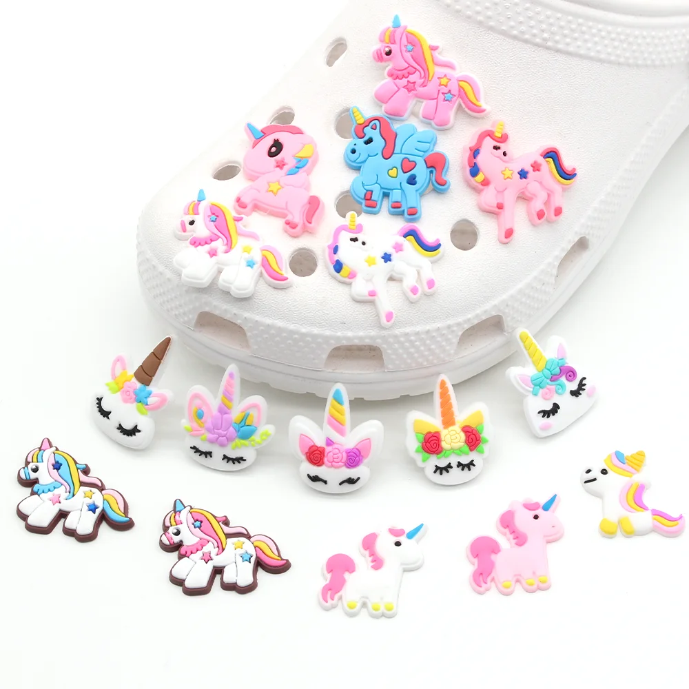 Cute 1pcs PVC shoe charms Cartoon foal DIY Accessories fit Garden clog sandals Decorate buckle kids girls party gifts