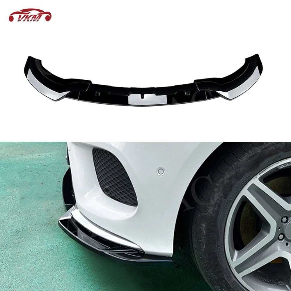 

ABS Material Car Accessories 3pcs Front Chin Spoiler for Benz GLE W166 GLE Coupe C292 AMG 2015-2018 Front Bumper Lip Spoiler