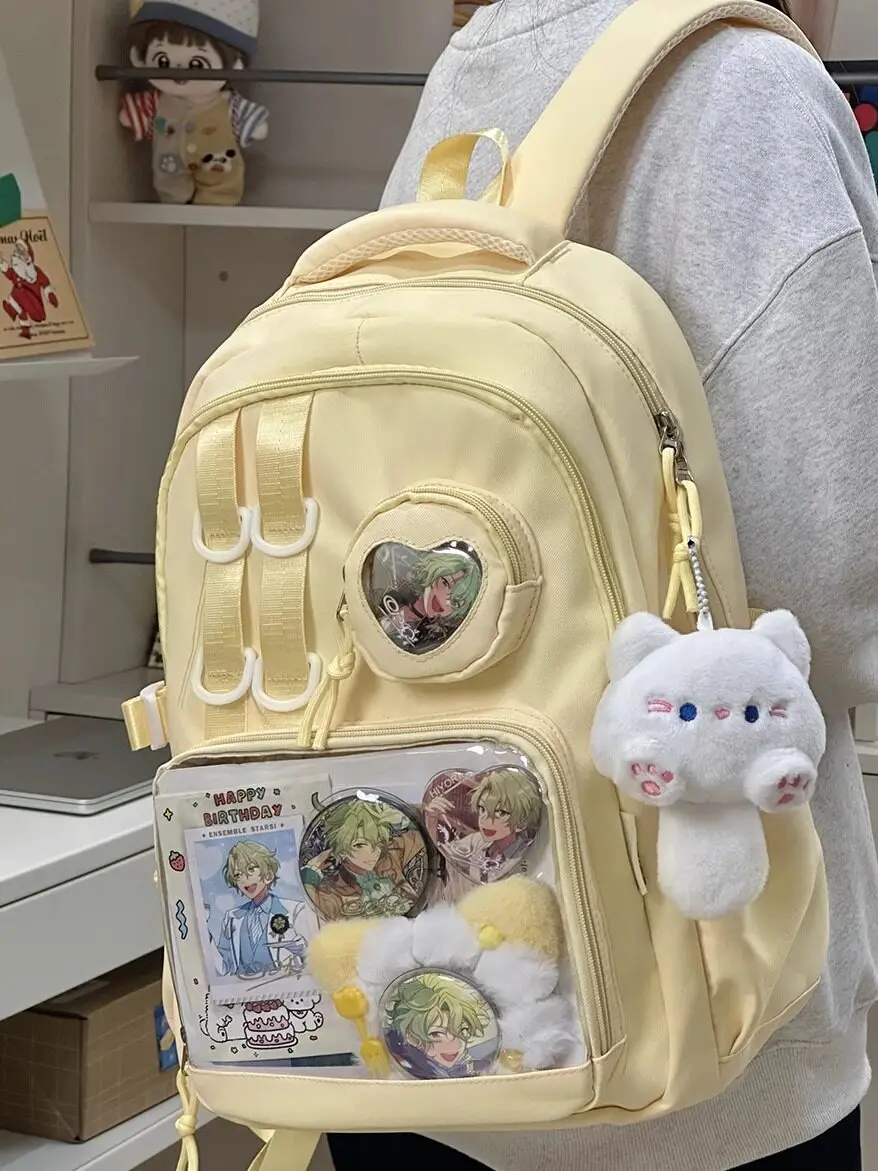 Two-dimensional Wind Big Appetite Lta Bag Backpack School Bag Junior High School Girl JK College Wind Valley Baby Bags Backpack