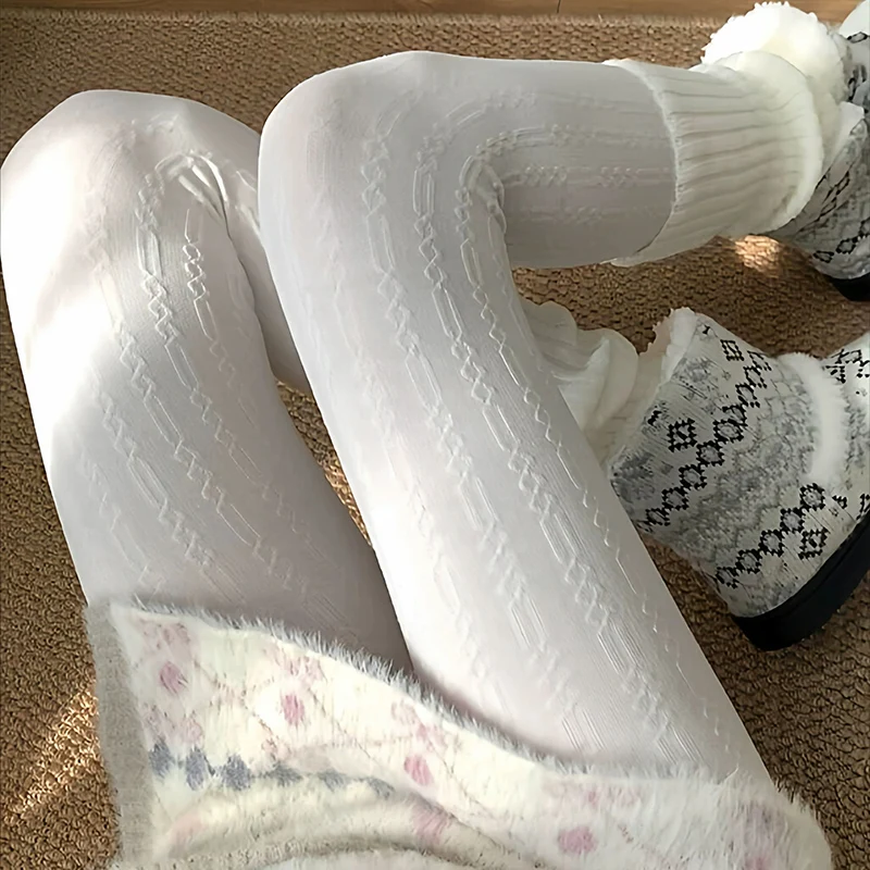 

Y2K Knitted Grid Tights for Women High Waist Elastic Slim Warm Pantyhose 2026 Spring Streetwear Tights Stocking Leggings