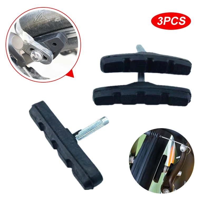 3 stücke Fahrrad Bremsbeläge Radfahren Fahrrad V Bremse Halter Pads Schuhe Blöcke Gummi Reibung Felge Bremse MTB Mountain Road fahrrad Bremsbelag