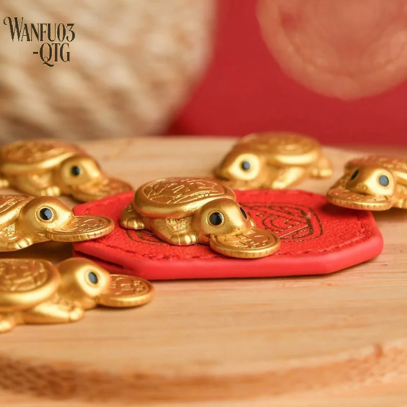 Gran oferta, templo de tortuga de dinero Feng Shui, Mini tortuga dorada de la suerte, protege la oración, decoración del hogar, regalo de la suerte, tortuga Miserly