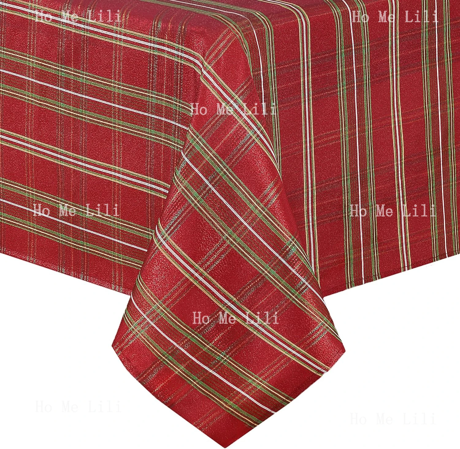 

Home Fashions Shimmering Plaid Holiday Tablecloth