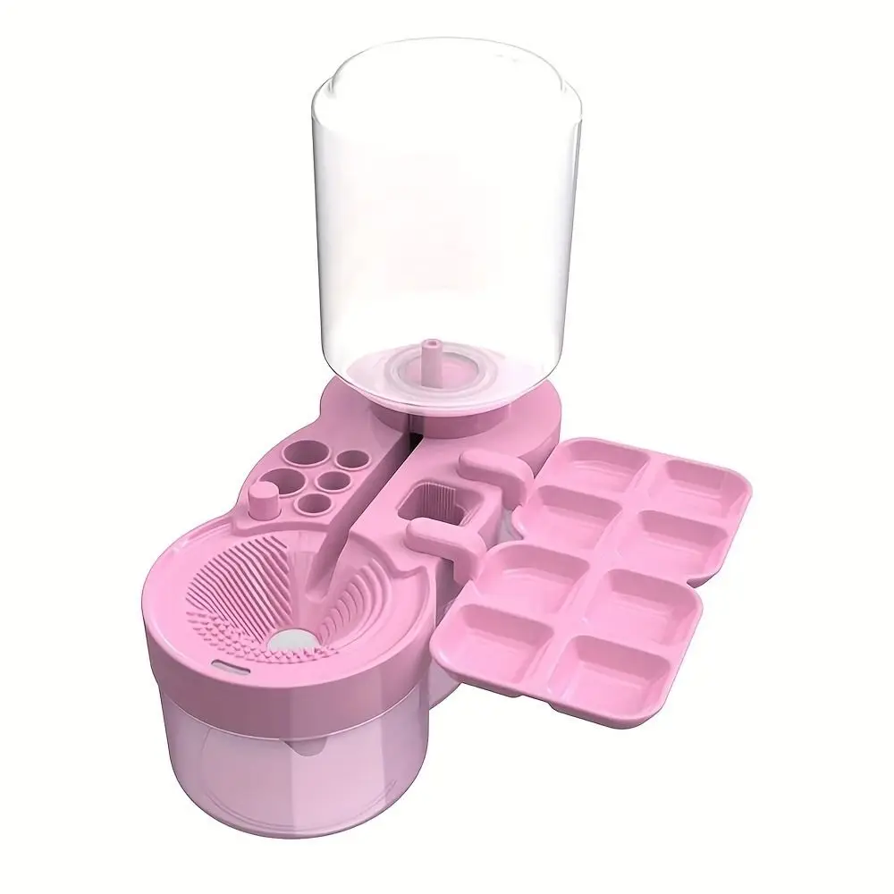 Limpiador de Pinceles 6 en 1 con Diseño de Soporte para Pinceles, Circulación de Agua Mejorada, Limpiador de Pinceles para Pigmentos a Base de Agua