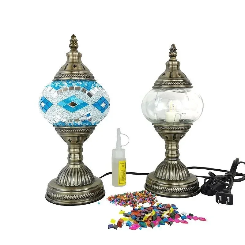 Glass Material Hand Made Led E14 Turkish Mosaic Lamp Kit