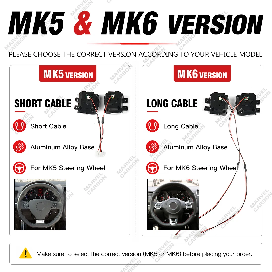 Carbon Fiber Spare Paddle Pads (No Base) Non-Blocking Turn Signal/High Beam Lever (Only Fit for Our Magnetic Shift Paddle Base)