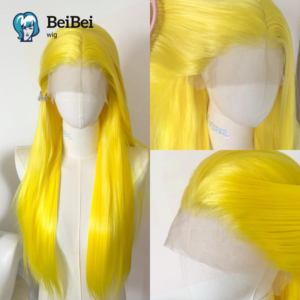 الأصفر الدانتيل شعر مستعار أمامي للنساء 13*4 طويل مستقيم الدانتيل الباروكات الطبيعية مقاومة درجات الحرارة العالية الاصطناعية الدانتيل الباروكات ل تأثيري