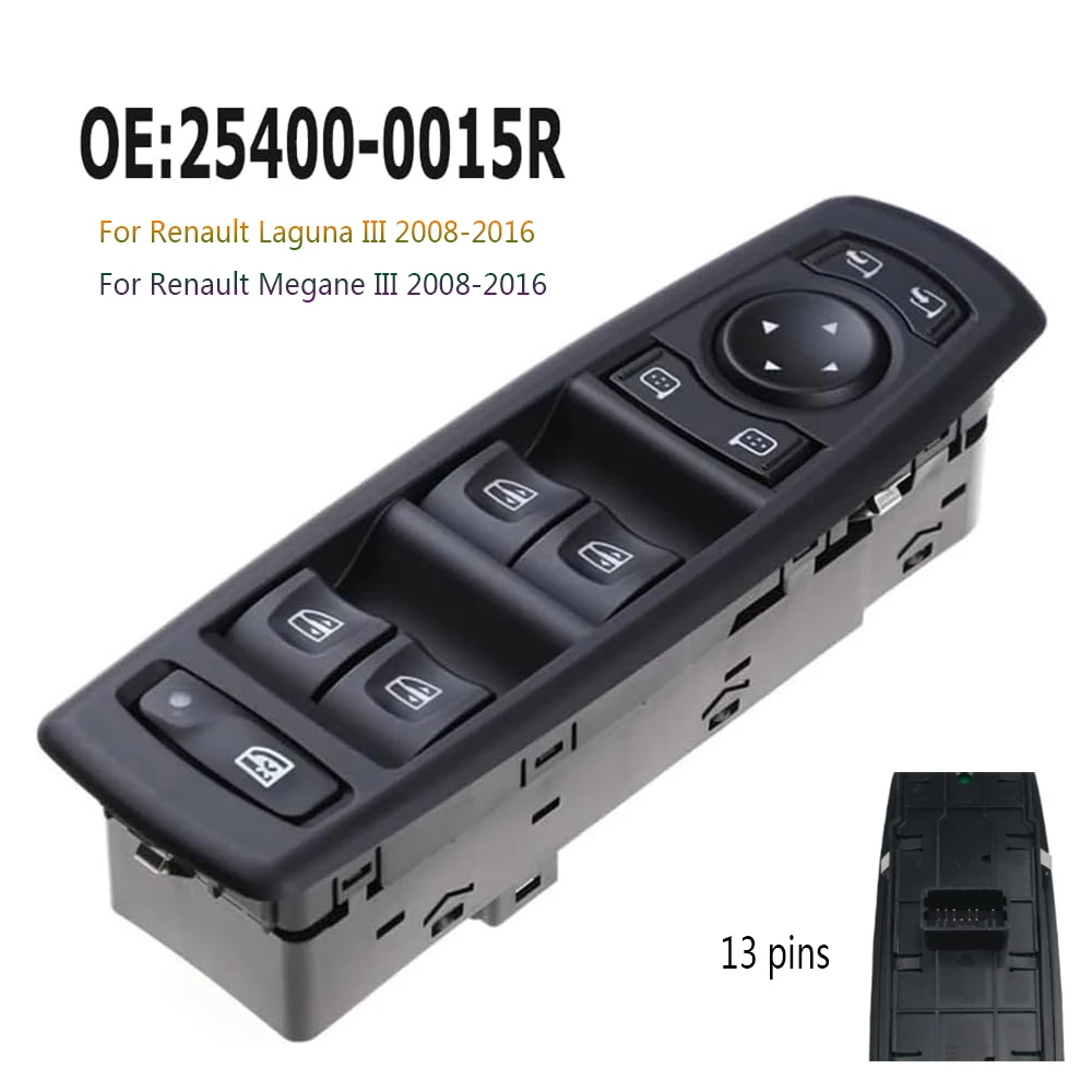 25400-0015R Front Left Electric Power Window Switch Lifter Button For Renault Fluence Megane Laguna 3 2008-2016 Car Accessories