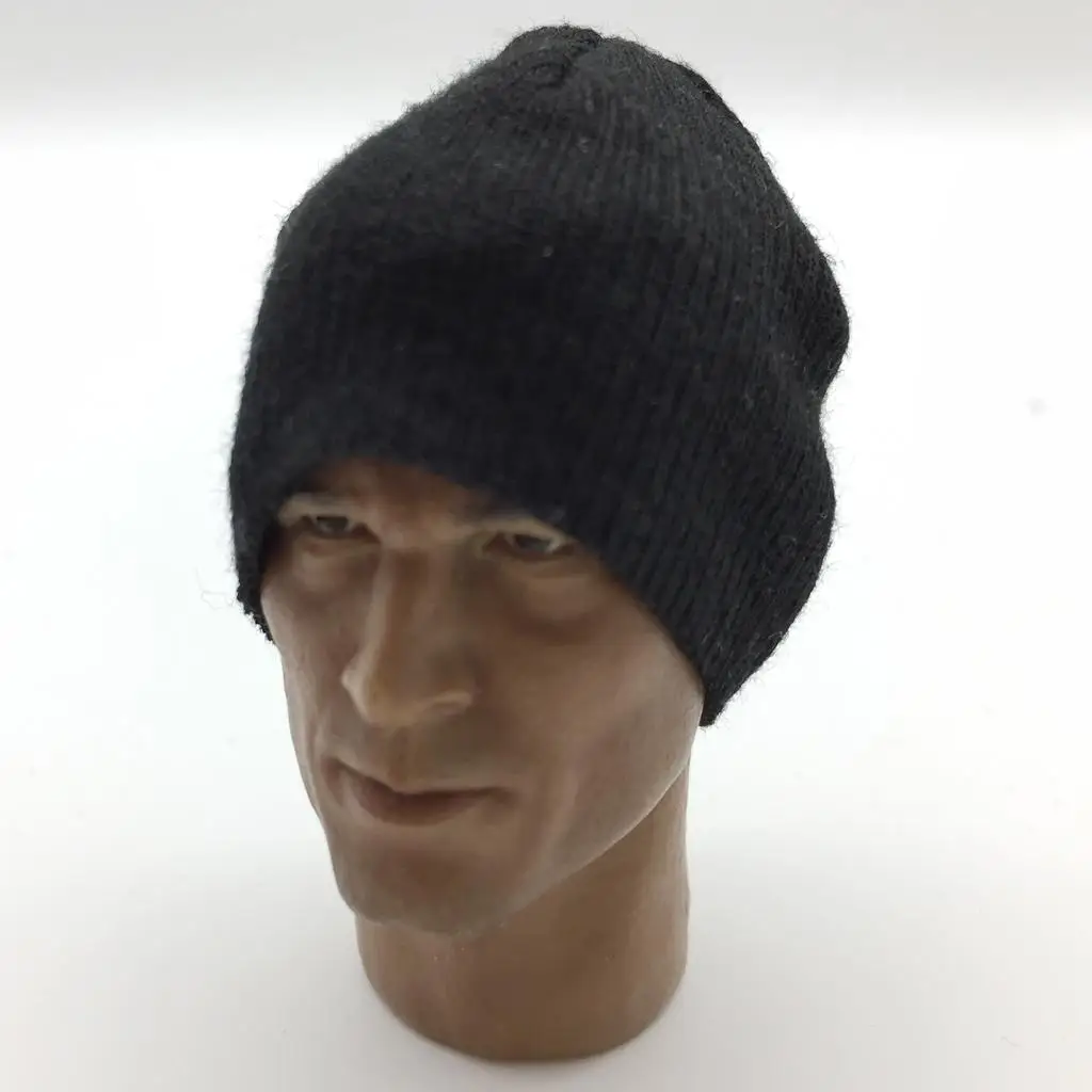 Black Knitted Hat Accessory for 1/6 Scale Male Action Figure Outfit Collection