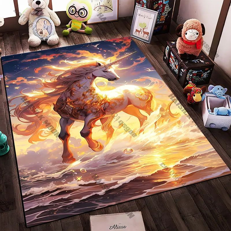 21 Sizes Majestic unicorn radiating ethereal beauty Printed Area Rugs for Adult Yoga Mats Living Room Decor Personalized