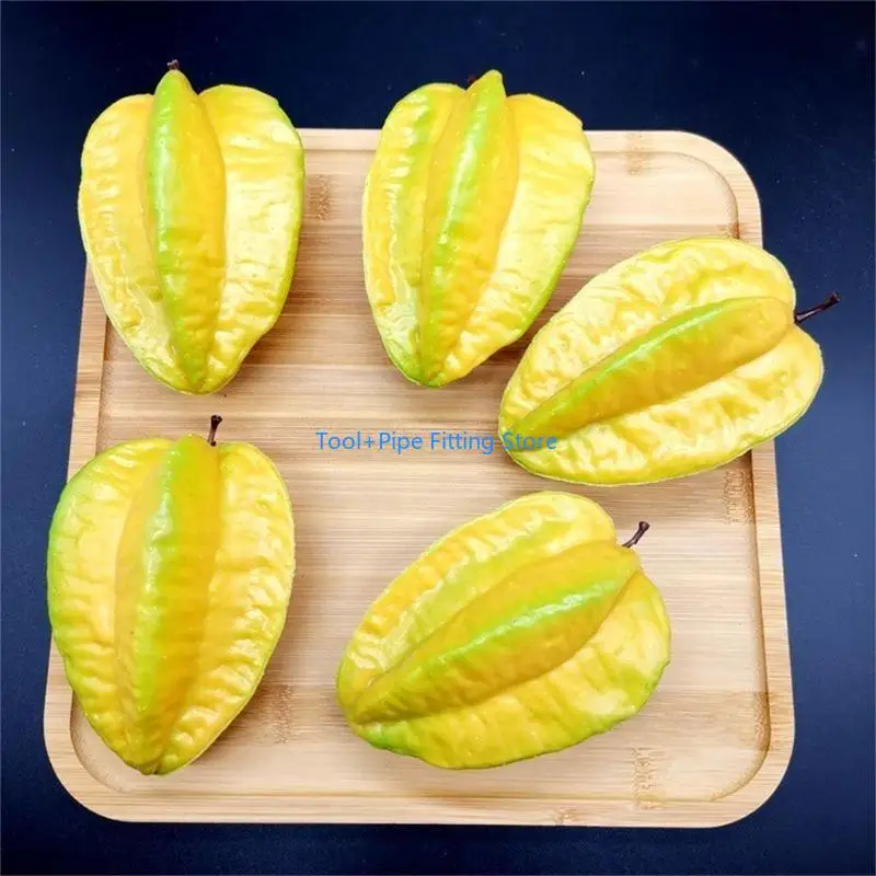 F92B Decorative Fruit Carambola Fake Fruit Model Artificial Starfruit Decorations