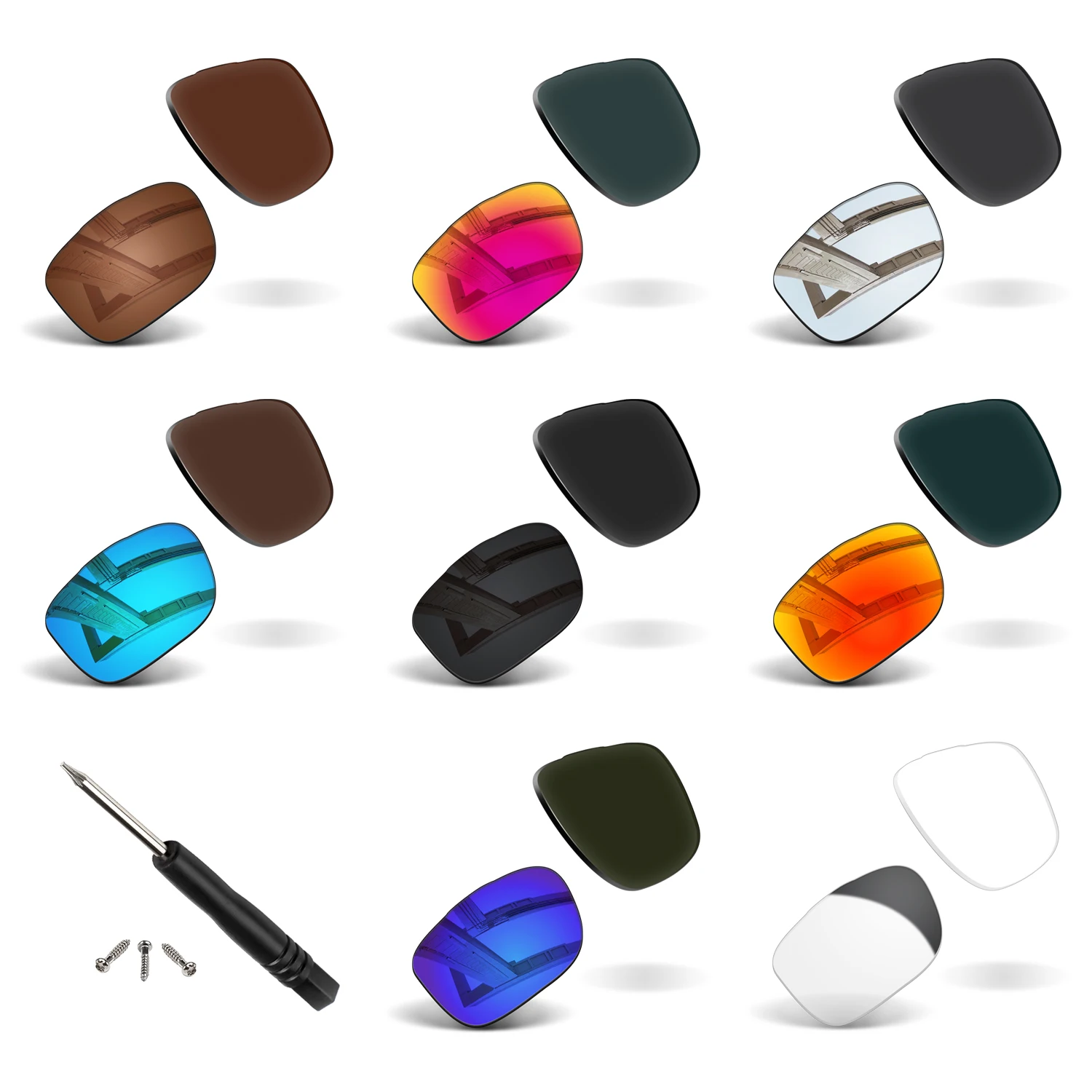 

100% Precise-Fit Replacement Lenses With T4 Screwdriver & Screws For Oakley Two Face Asian Fit OO9256 Frame
